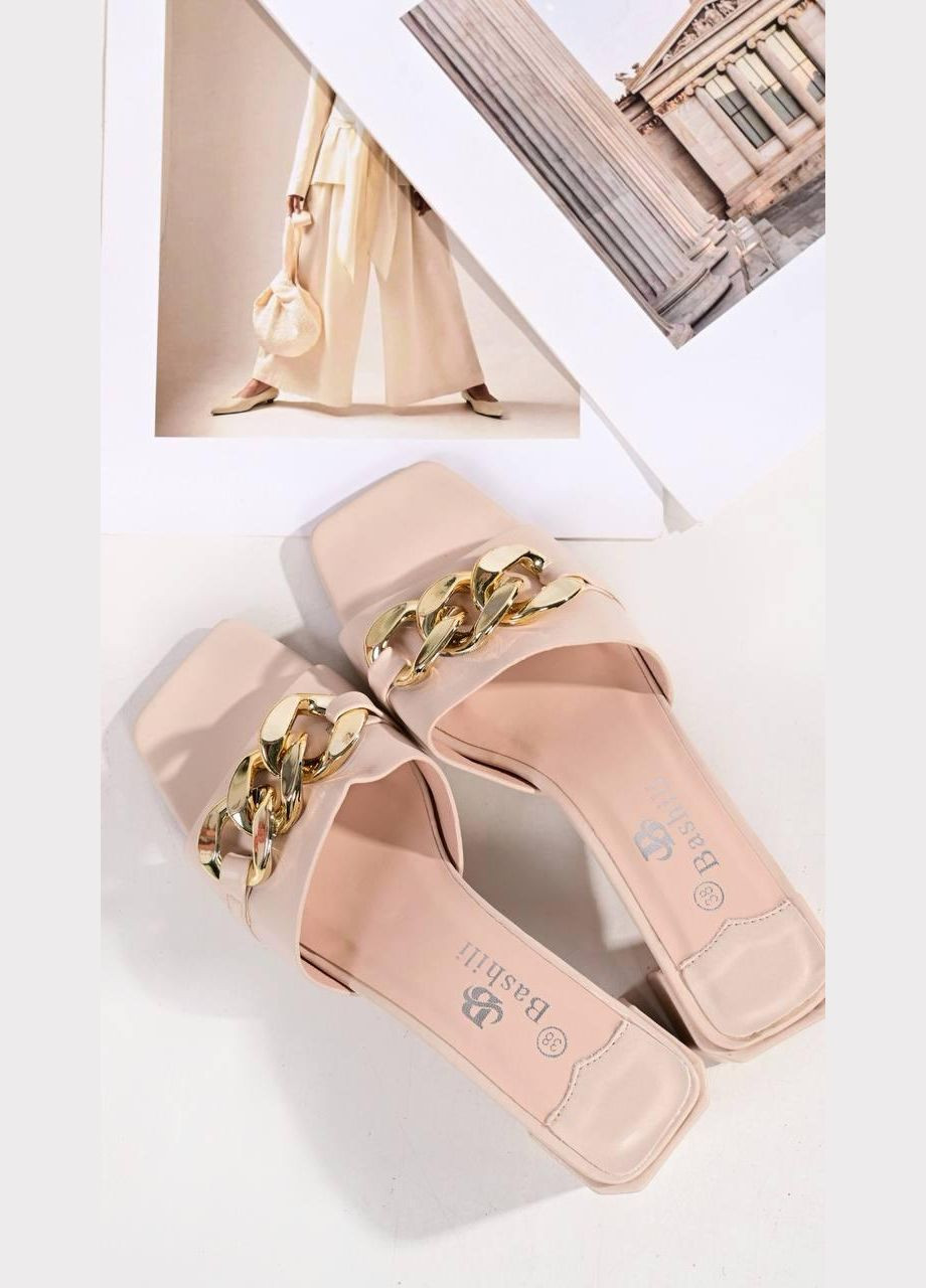 Шльопанці жіночі бежевого кольору на підборах Bashili Шльопанці літні жіночі (340235314)