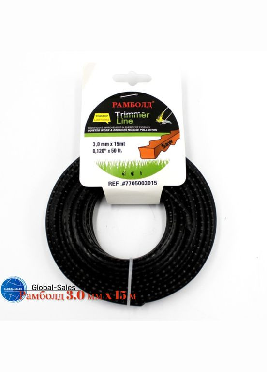 Леска для триммера 3.0 мм x 15 м пила из жилой серая (S 3.0*15) Рамболд (342122050)