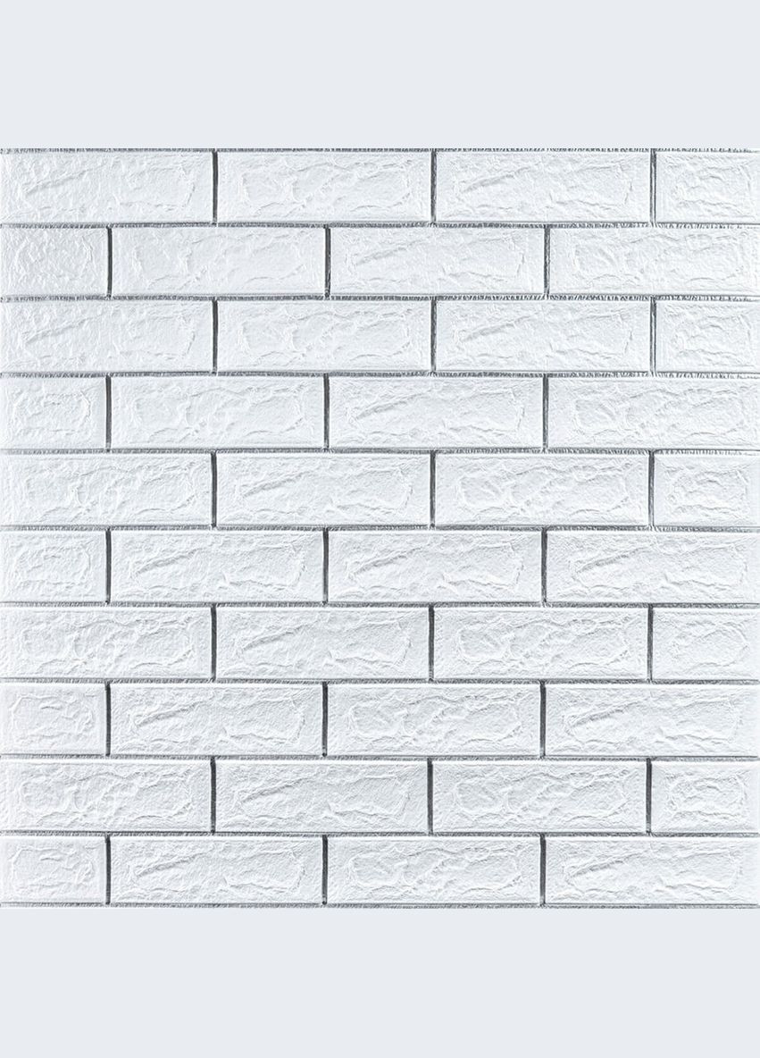 Самоклеюча 3D панель цегла біла смужка срібло 700х770х5мм (100-5) SW-00000753 No Brand (328578916)