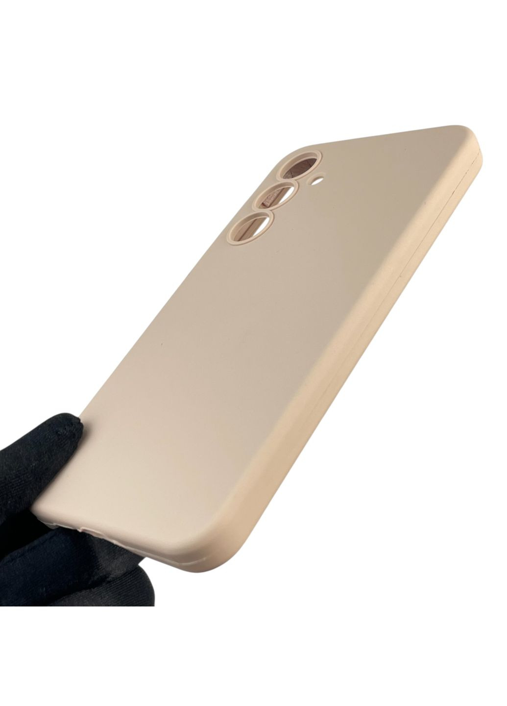 Чохол для Galaxy A55 5G (SM-A556B) силіконовий з мікрофіброю нековзний на самсунг а55 5г пудровий Samsung (366389197)