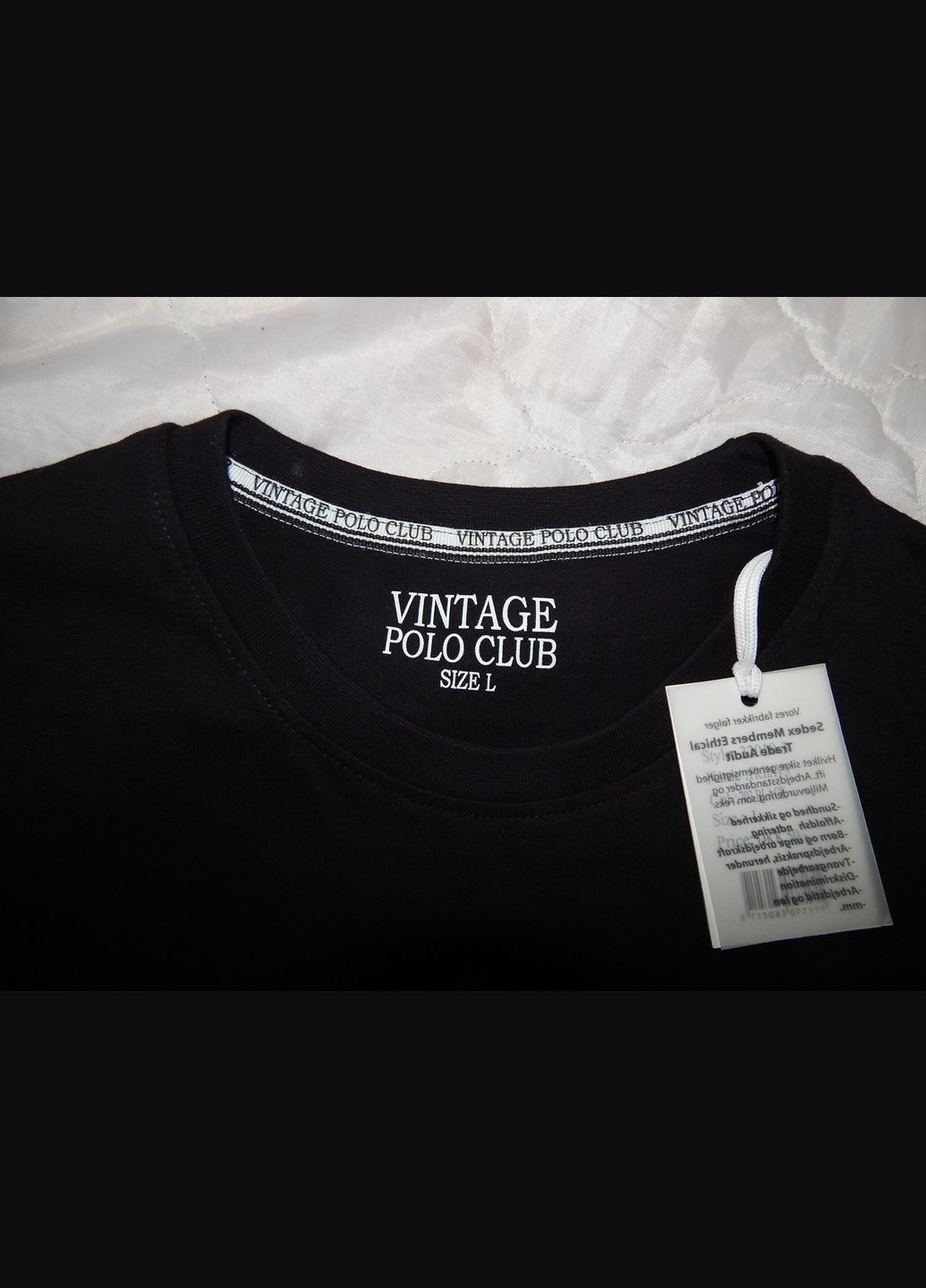 Черная мужская футболка vintage polo club р50090 мфс (только в указанном размере, только 2 шт.) No Brand