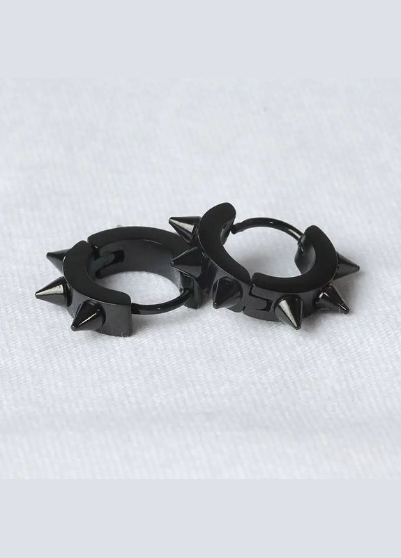 Женские серьги с шипами черные Fashion (304547842)