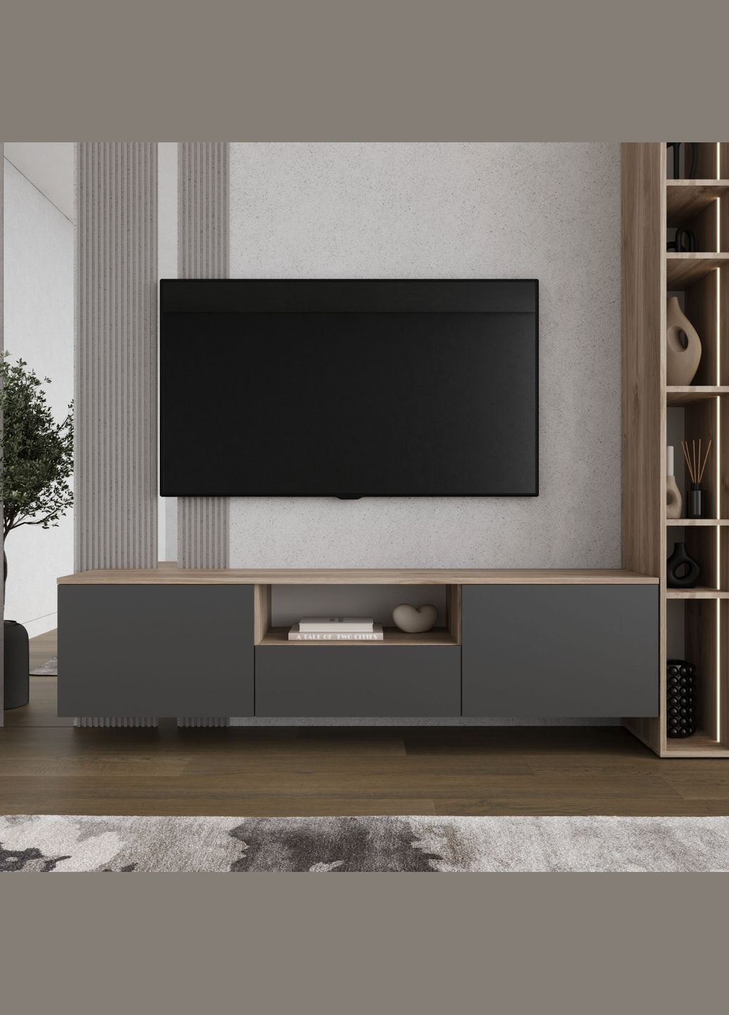 Подвесная тумба Графит под TV Tree Art Glide (317299857)