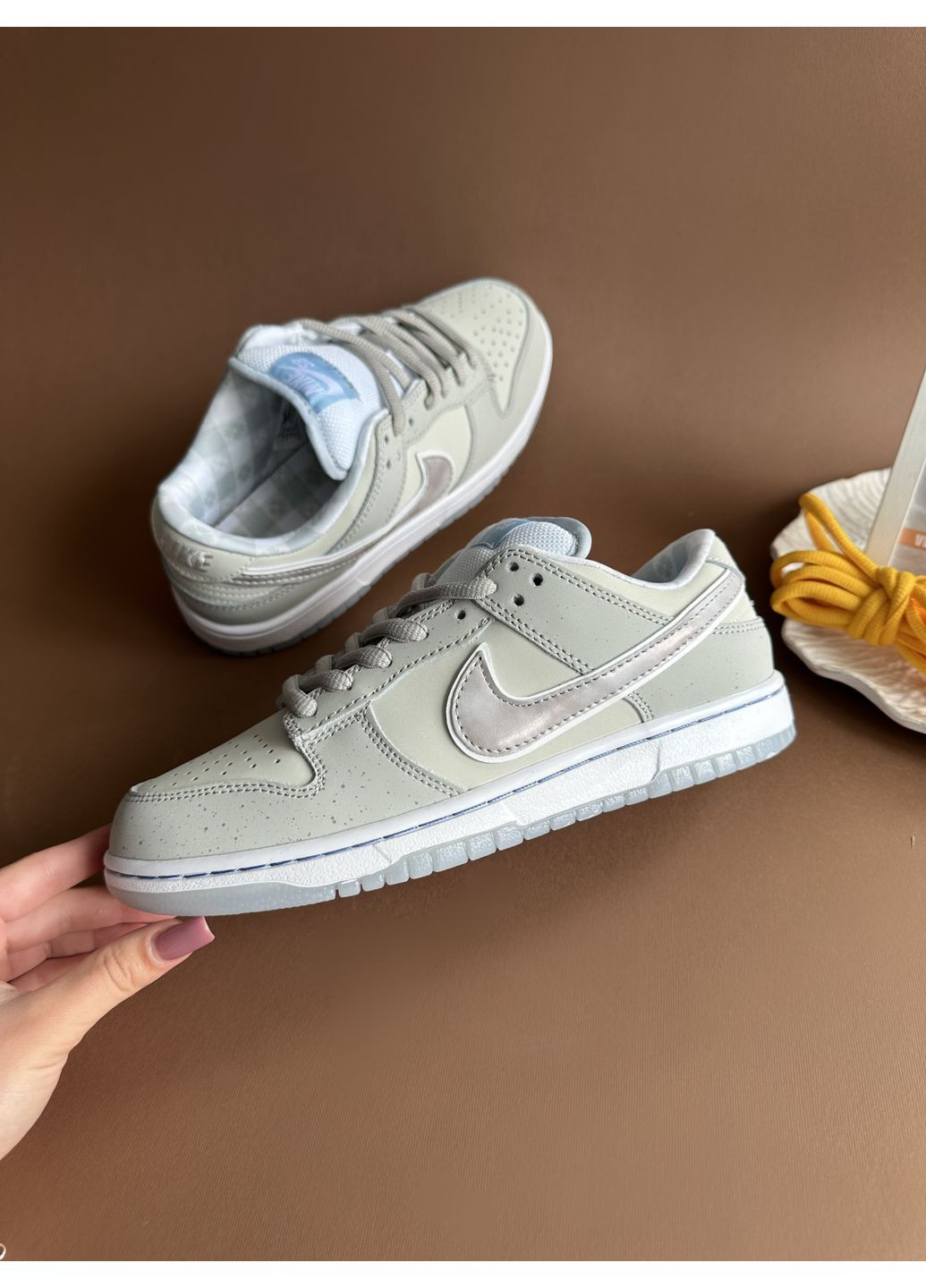 КРОССОВКИ ЖЕНСКИЕ NIKE SB DUNK LOW WHITE LOBSTER НАЙК СБ ДАНК No Brand белые демисезоны (367168991)