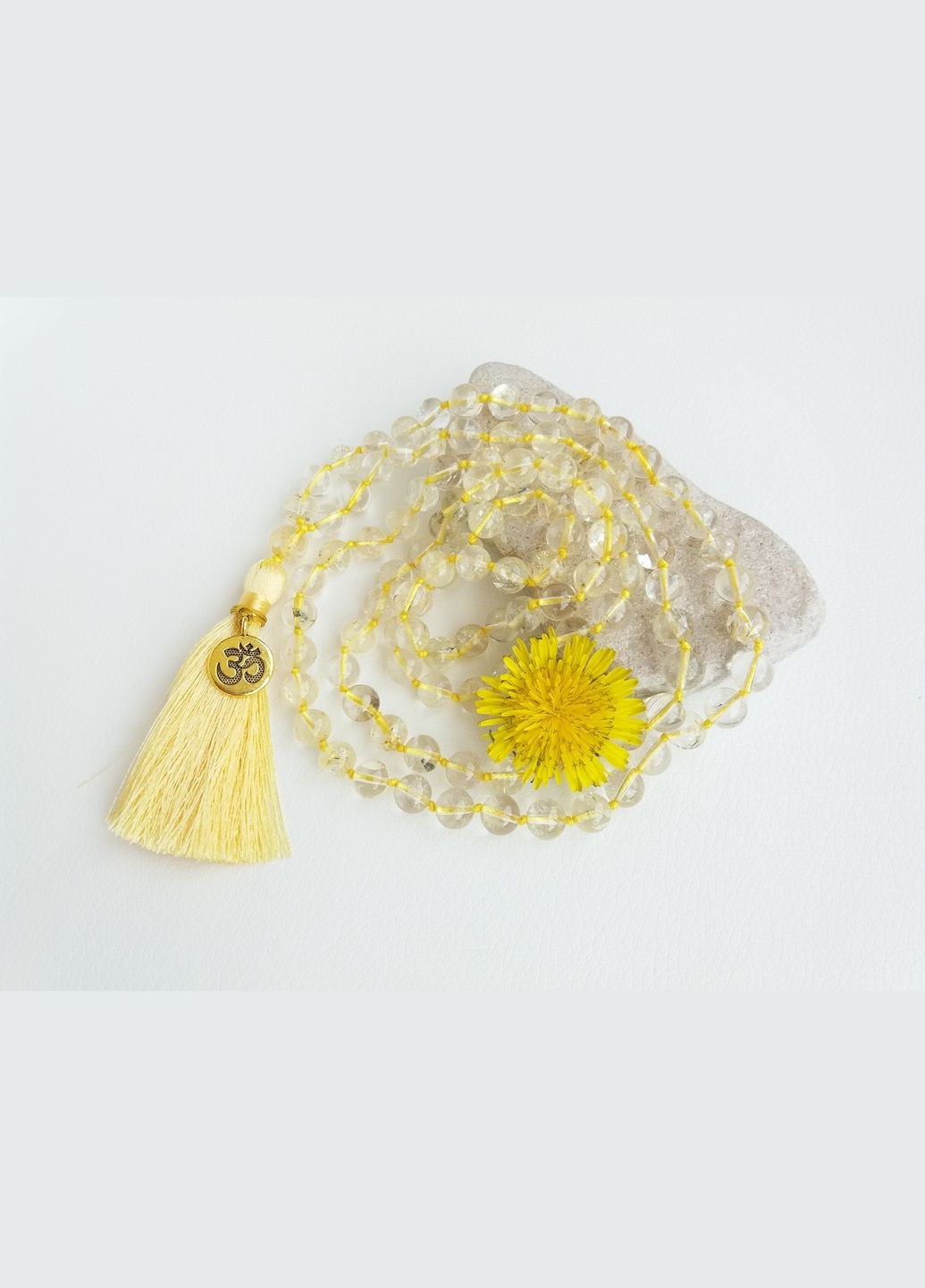 Чотки з Цитрина 108 намистин d 8мм з вузлами No Brand (331293577)