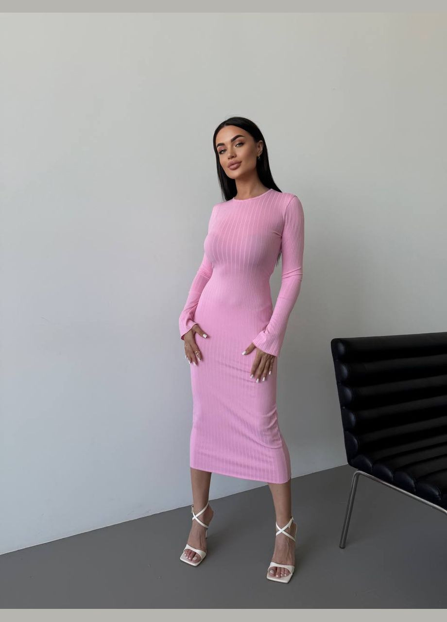 Розовое праздничный платье No Brand однотонное