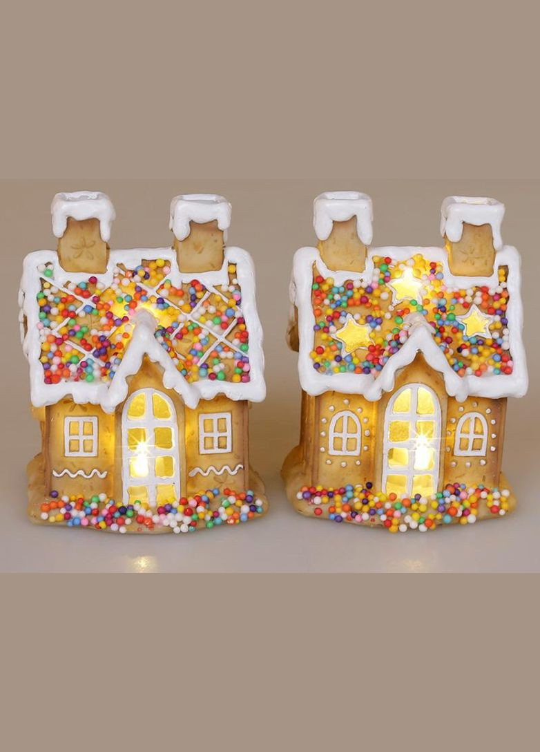 Декоративна статуетка "Пряниковий Будиночок" 13.5см полистоун з LED-підсвіткою Bona (329895875)