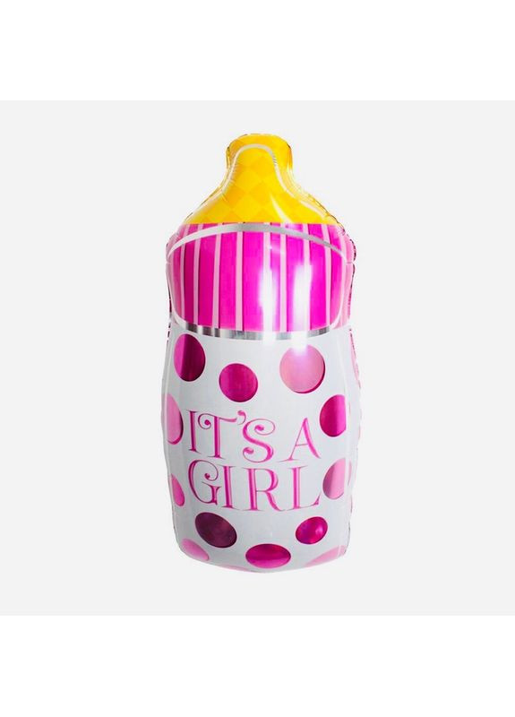 Фольгированный шар «Бутылка» розовый 81×42 см | Украшение для рождения девочки | Декор для праздника No Brand (365778444)