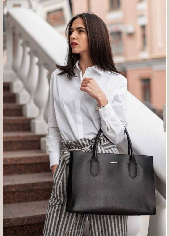 Сумка жіноча через плече шкіряна шоппер wood Чорний 2857-86414 BlankNote (328470342)