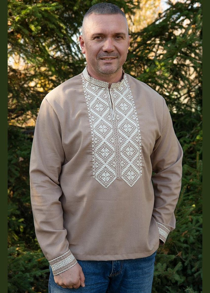 Кавова чоловіча вишиванка богдан кавова V&V (312522062)