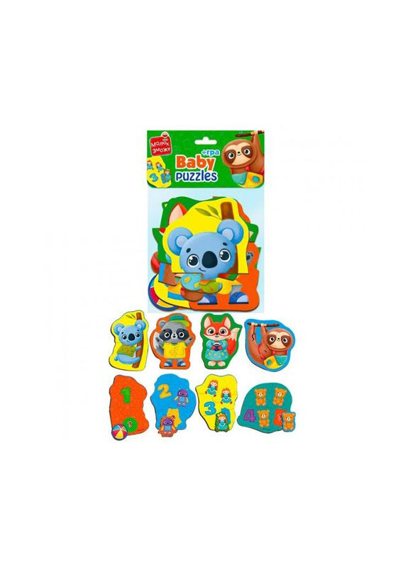 Пазли максі з грою Малюк Зможе "Тварини та Іграшки" VT1722 23 Укр Vladi toys (366969692)