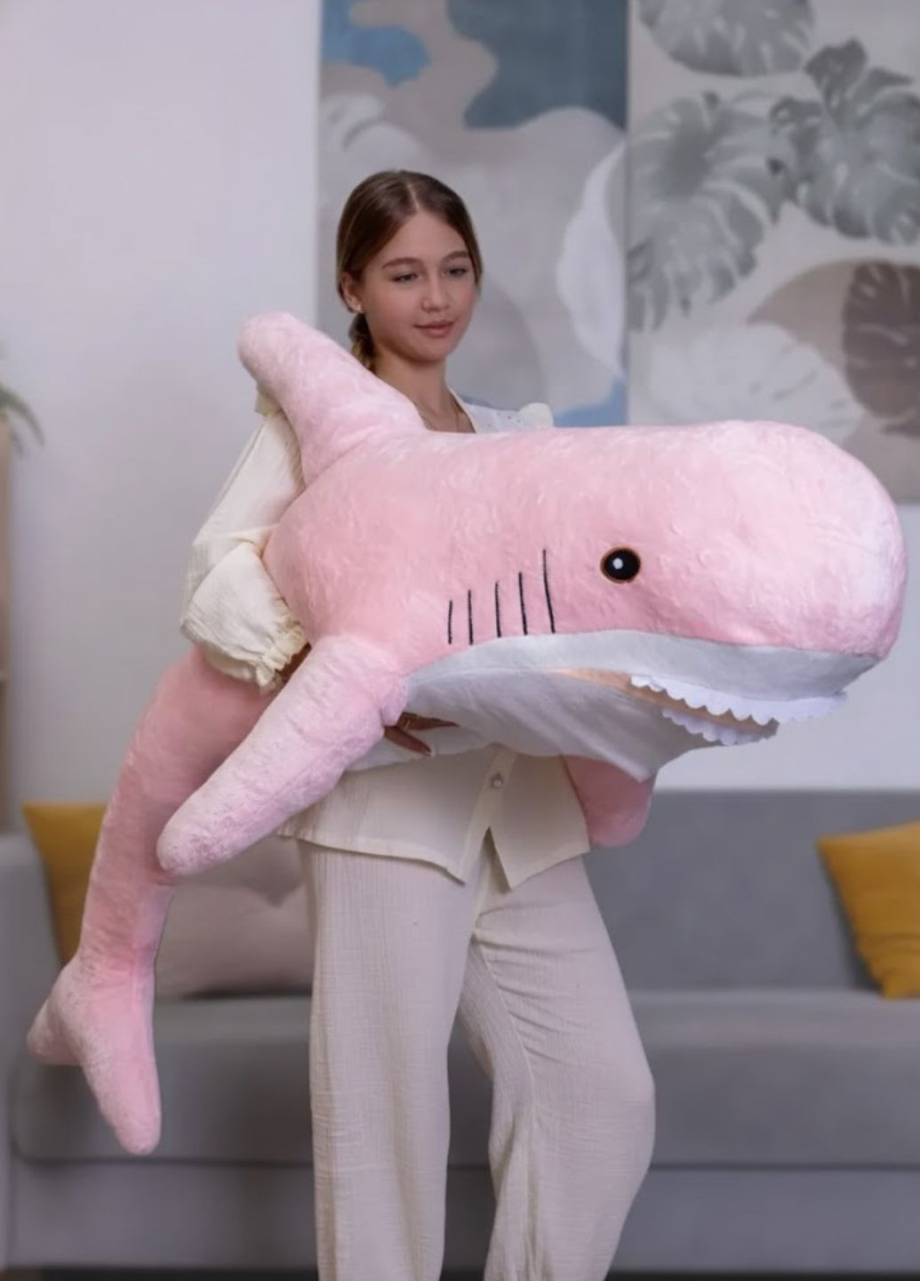 Плюшева іграшка акула велика 160 см — м'яка подушка для обіймів My Kigu (370370666)