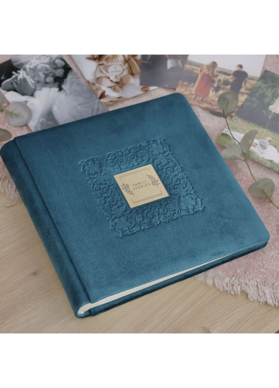 Сімейний фотоальбом з велюру "Family Stories" 23х23 см Handmade 201-004-039 (365783720)