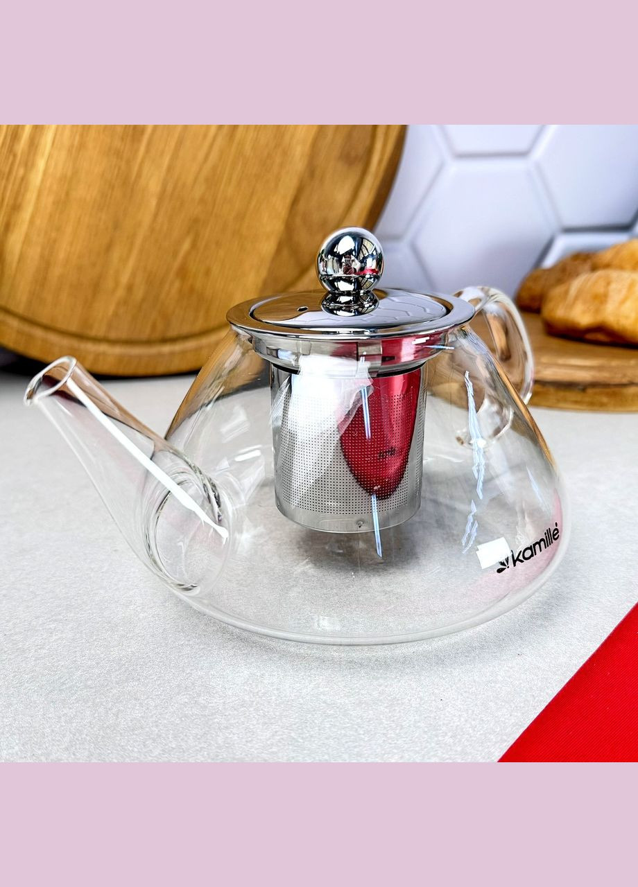Стеклянный заварочный чайник для газовой плиты 700 мл Kamille (316259968)