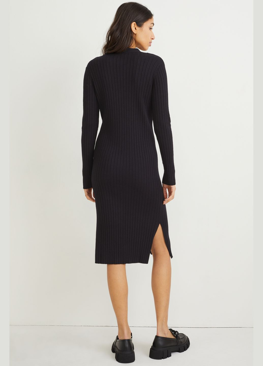 Чорна кежуал сукня у рубчик C&A однотонна