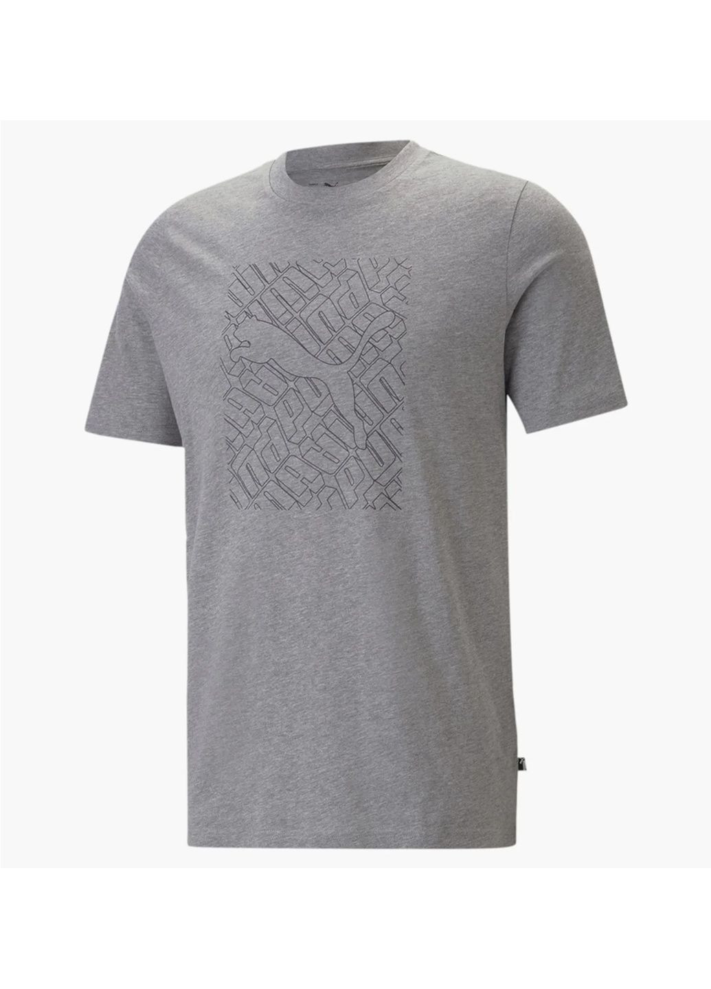 Сіра футболка чоловіча hc graphic grey 674474-03 Puma