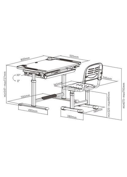 Парта со стулом Cubby Lupin Blue (369881947)