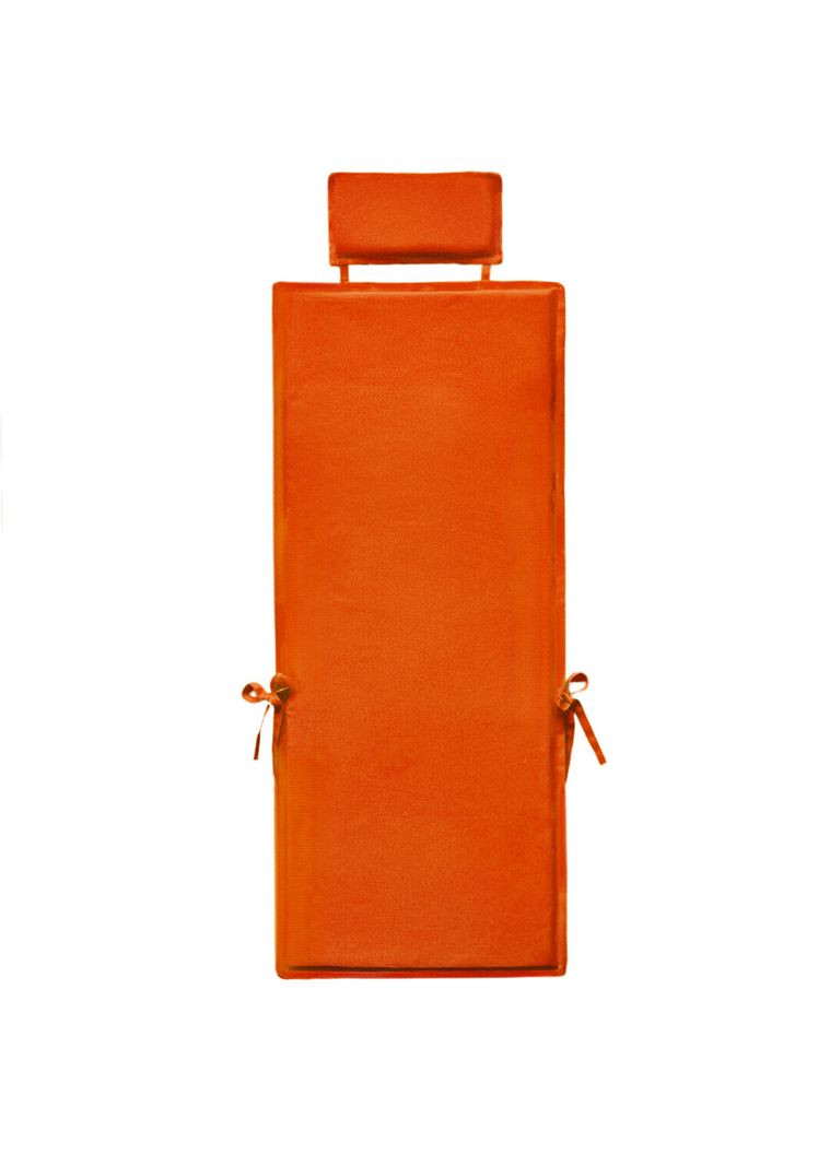 Матрац для шезлонга, лежака на зав'язках з підголівником 190х60х4 см темно-помаранчевий No Brand (331770650)