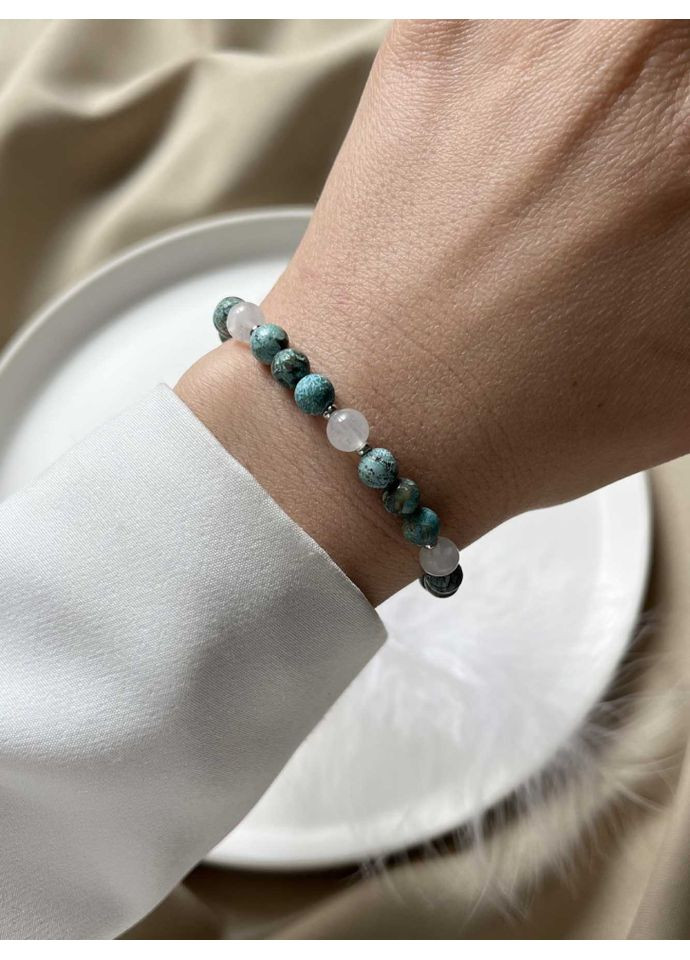 Браслет з блакитної яшми та місячного каменю 5435 LeBijou (367580600)