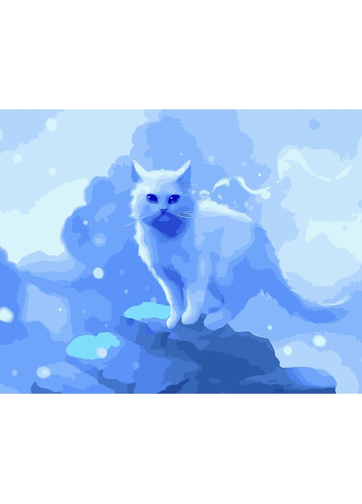 Картина за номерами ПРЕМІУМ Котик взимку розміром см (DY192) Strateg (362433127)