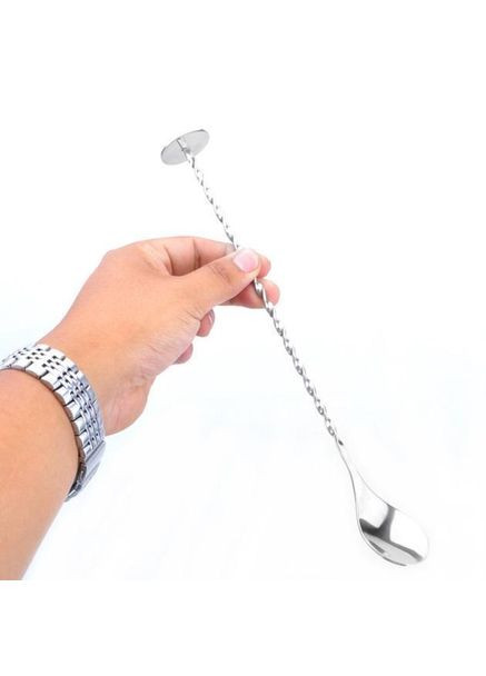 Набор барных коктейльных ложек из нержавеющей стали 25,5 см 3 шт. Серебристый (С051370-3) ТМ (349843596)