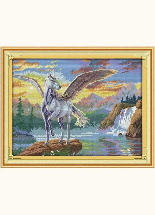 Набор для вышивания по нанесённой на канву схеме "Flying horse ". AIDA 14CT printed, 54*43 см Joy Sunday (313613007)
