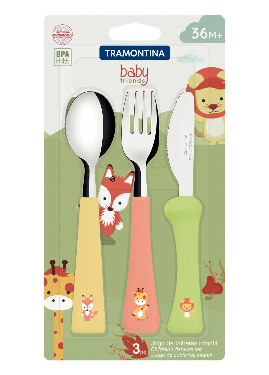 Дитячий набір столових приборів Baby Friends, 3 предмети 23797/906 Tramontina (373414535)