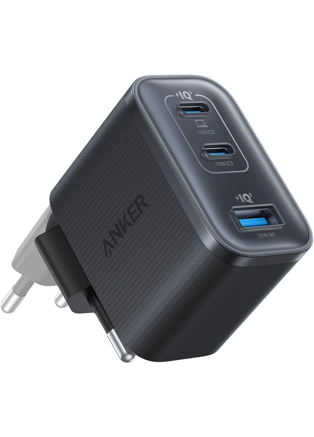 Мережевий зарядний пристрій Charger 70W, 2xUSB-C, 1xUSB-A, Black (A121AL11) Anker (402468027)