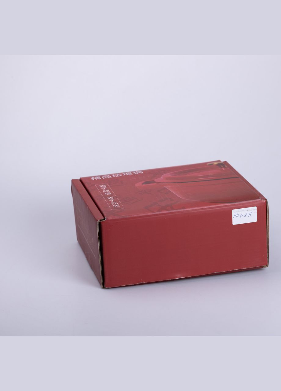 Каструля чавунна емальована 2 л з кришкою Ø20 см Червона No Brand (361305059)