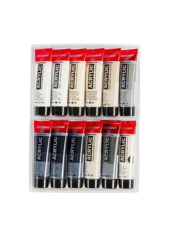 Набор акриловых красок Royal Talens Standart Greys 12 цветов по 20 мл Amsterdam (342121341)