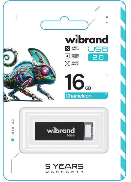 USB Flash USB 2.0 Chameleon 16Gb Black Wibrand (301472556)