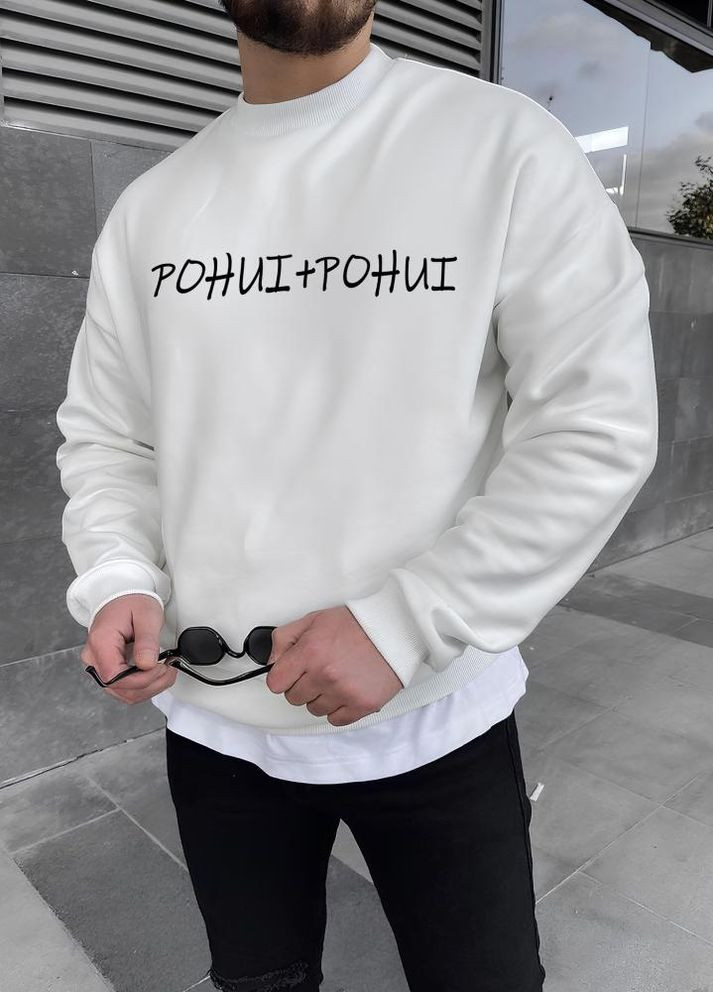 Білий білий чоловічий світшот оверсайз (303325779)