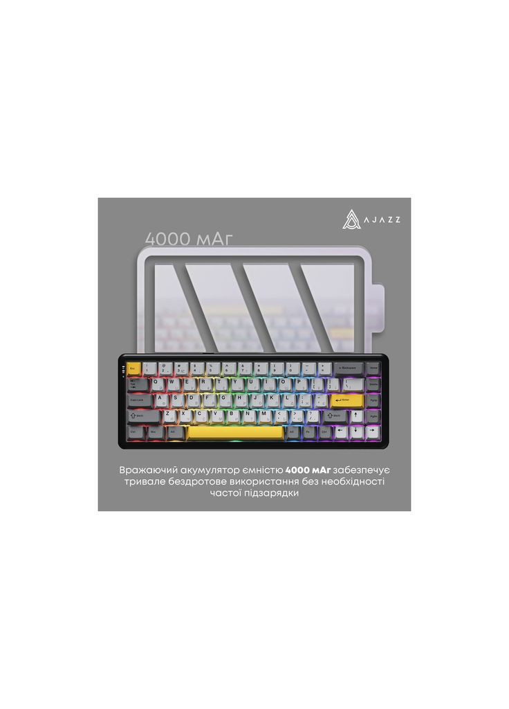 Клавіатура AK680 MAX (8+8K) Magnetic Switch RGB Wireless/Bluetooth/USB Black (AK680-M-BGY-A) Ajazz (368904106)