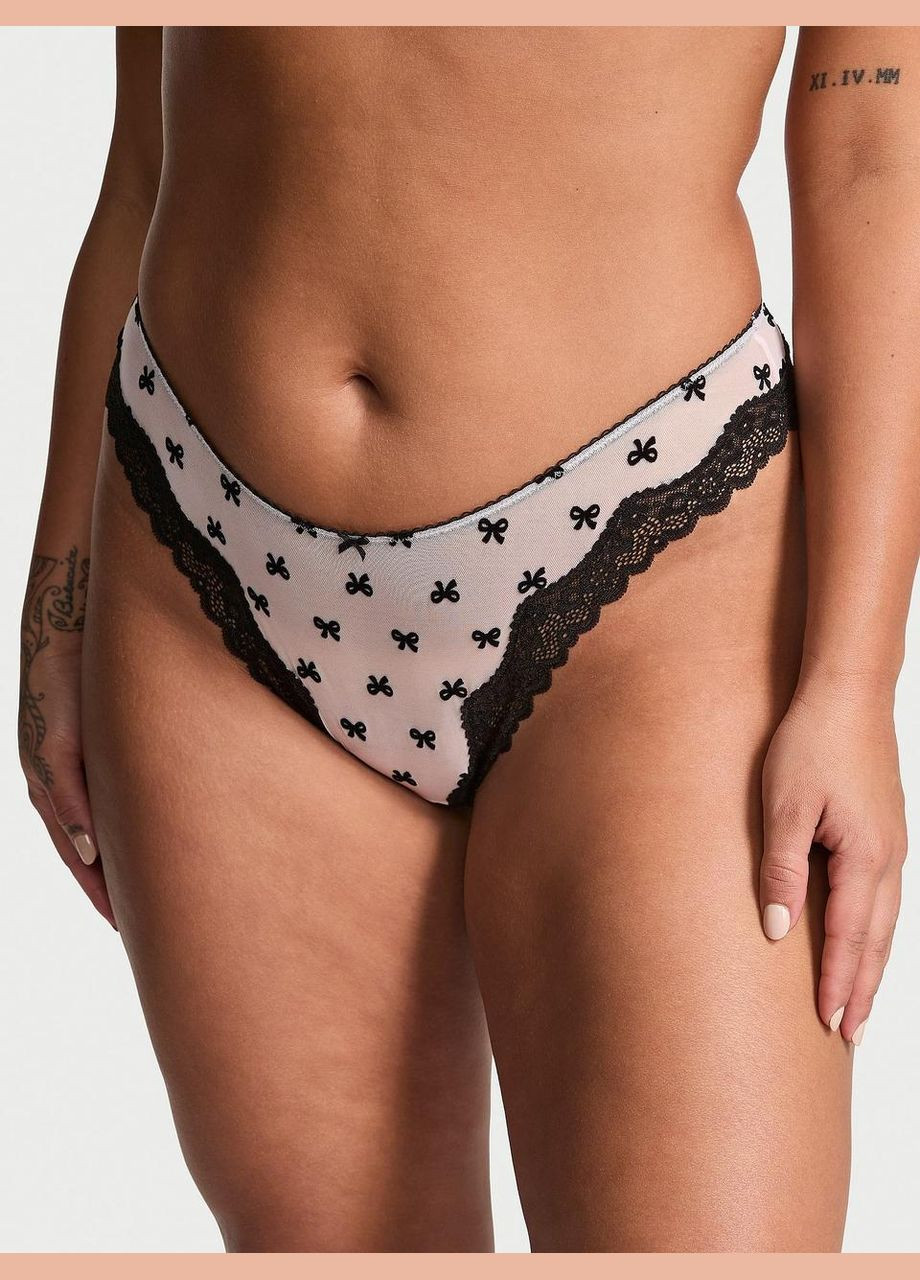 Женские трусики Tease Mesh стринги розовые Victoria's Secret (322840761)