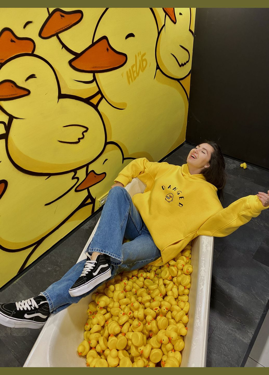 Оверсайз худі небезпечна качка жовтий nadiupishou (302806473)