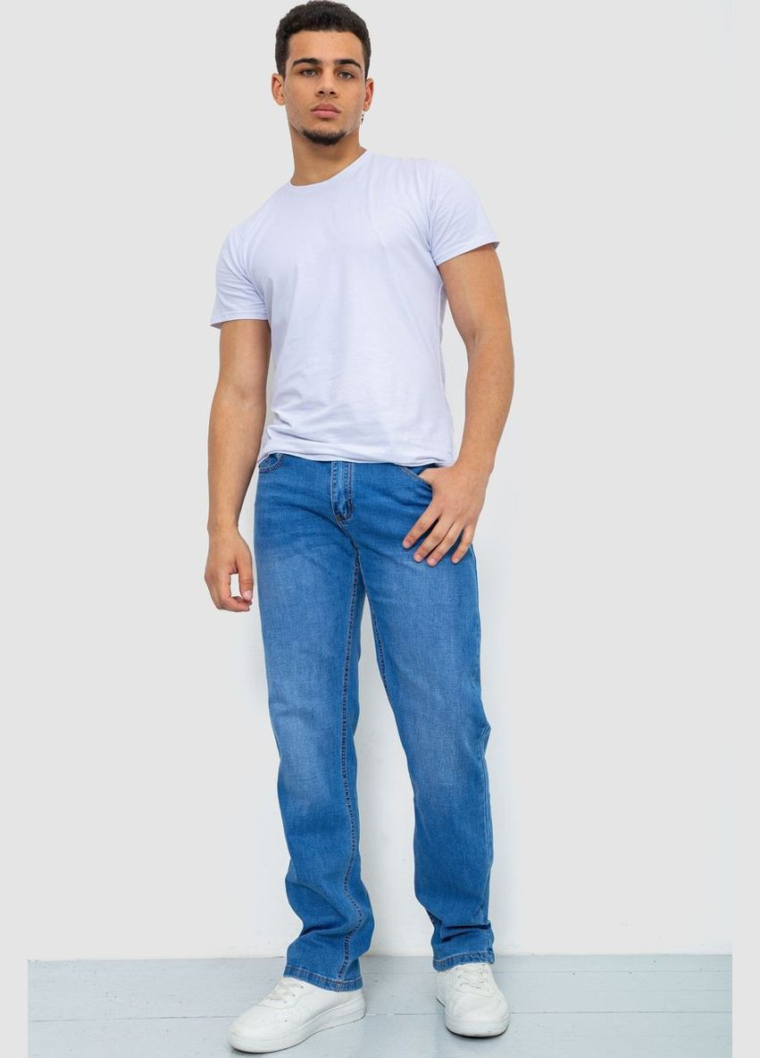 Голубые демисезонные прямые джинсы мужские с потёртостями, 244r22-784 Ager