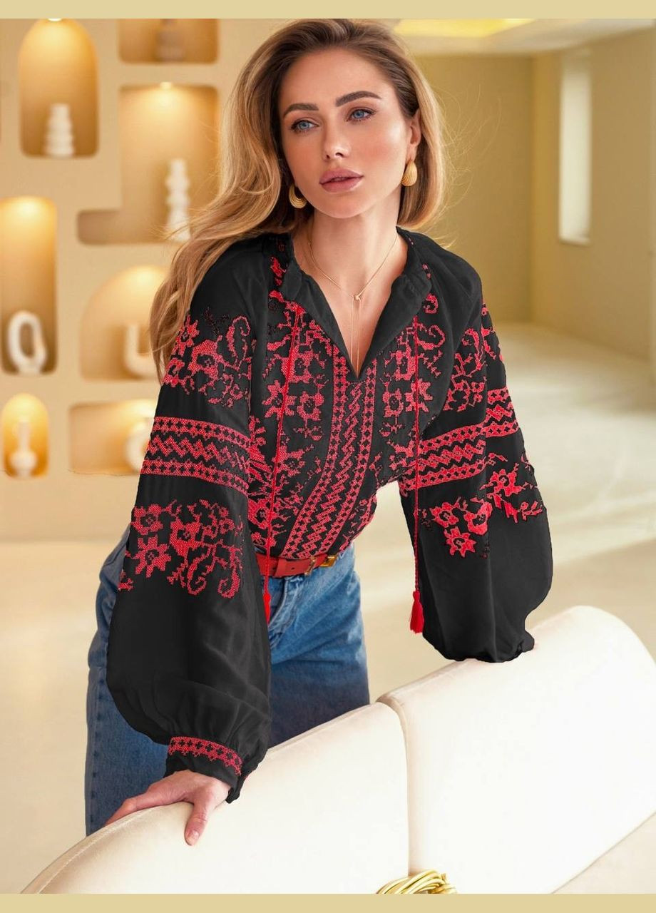 Жіноча вишиванка Бандерівка чорна ESQ 5173 (303898795)