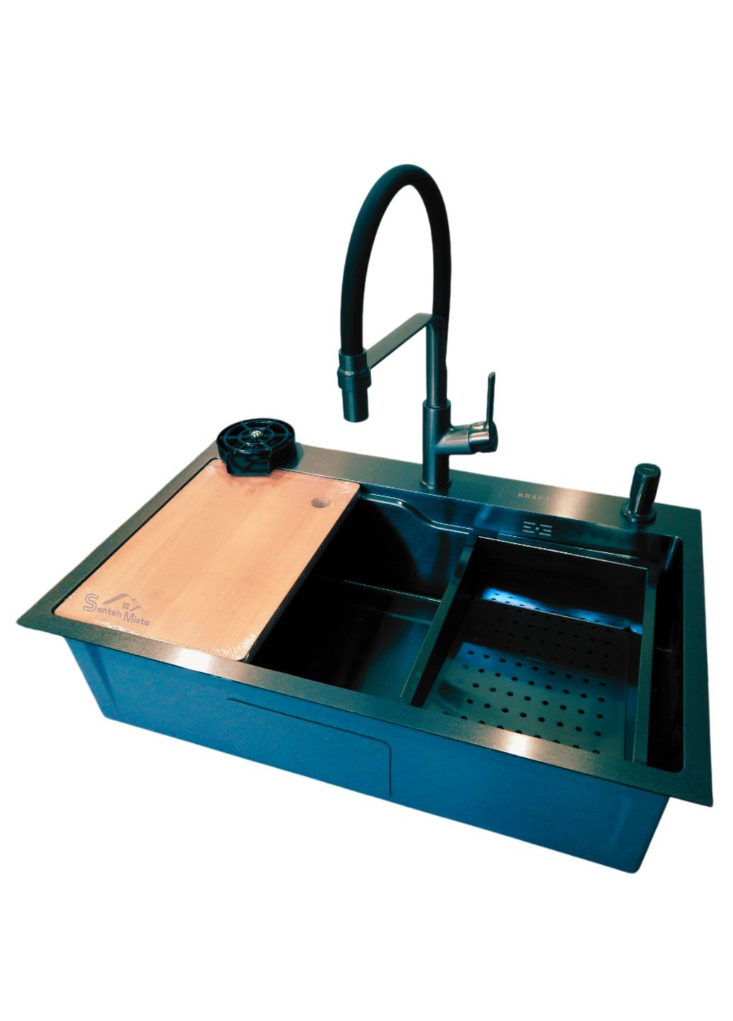 Комплект кухонної мийки HM 7546 NANO BLACK Kraft (349512643)