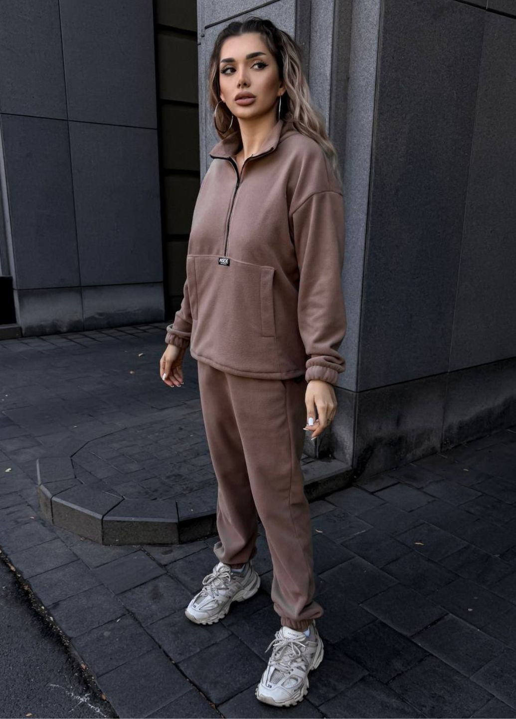 Базовый повседневный демисезонный костюм двойка: кофта на молнии с карманом кенгуру + штаны Tik-Tak (363058295)