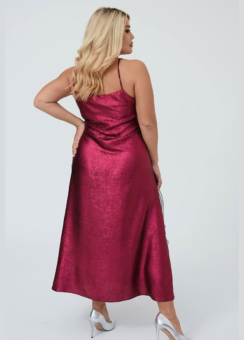 Бордова жіноча сукня комбінація колір марсал р.50/52 448784 New Trend