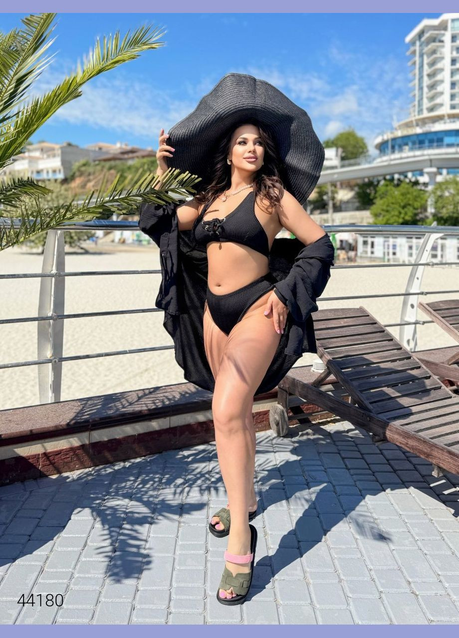 Чорний літній жіночий купальник роздільний Liton