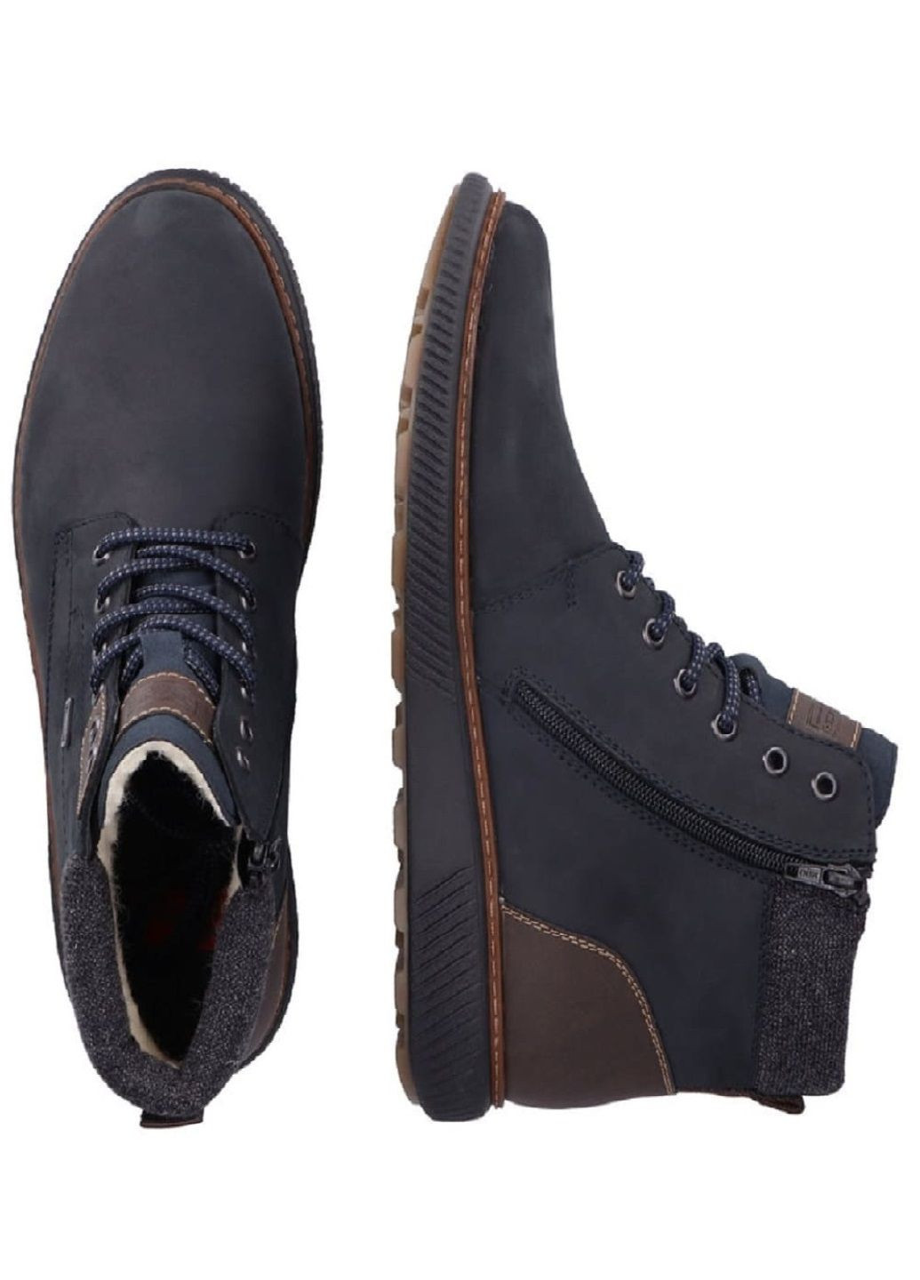 Синие зимние ботинки Rieker