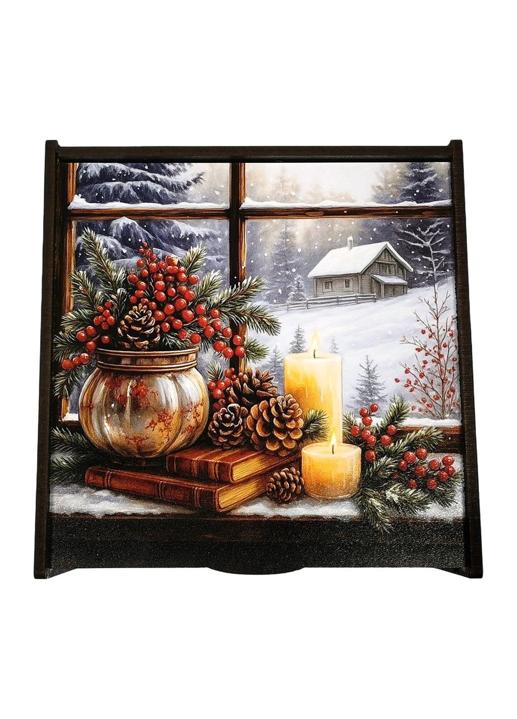 Подарунок №39/4 “Святий вечір” 2кг (25х25х10см, у дерев'яній коробці) Унікальна цукерка (372656260)