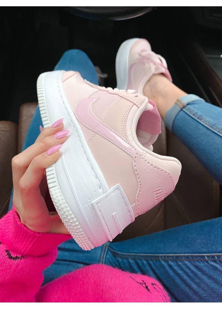 КРОССОВКИ ЖЕНСКИЕ NIKE AIR FORCE 1 SHADOW PINK WHITE 4 НАЙК АИР ФОРС 1 ПРЕМИУМ No Brand розовые демисезоны (368869571)