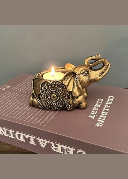 Декоративный маленький подсвечник для чайной свечи фигурка из смолы в виде Слона No Brand (278250128)