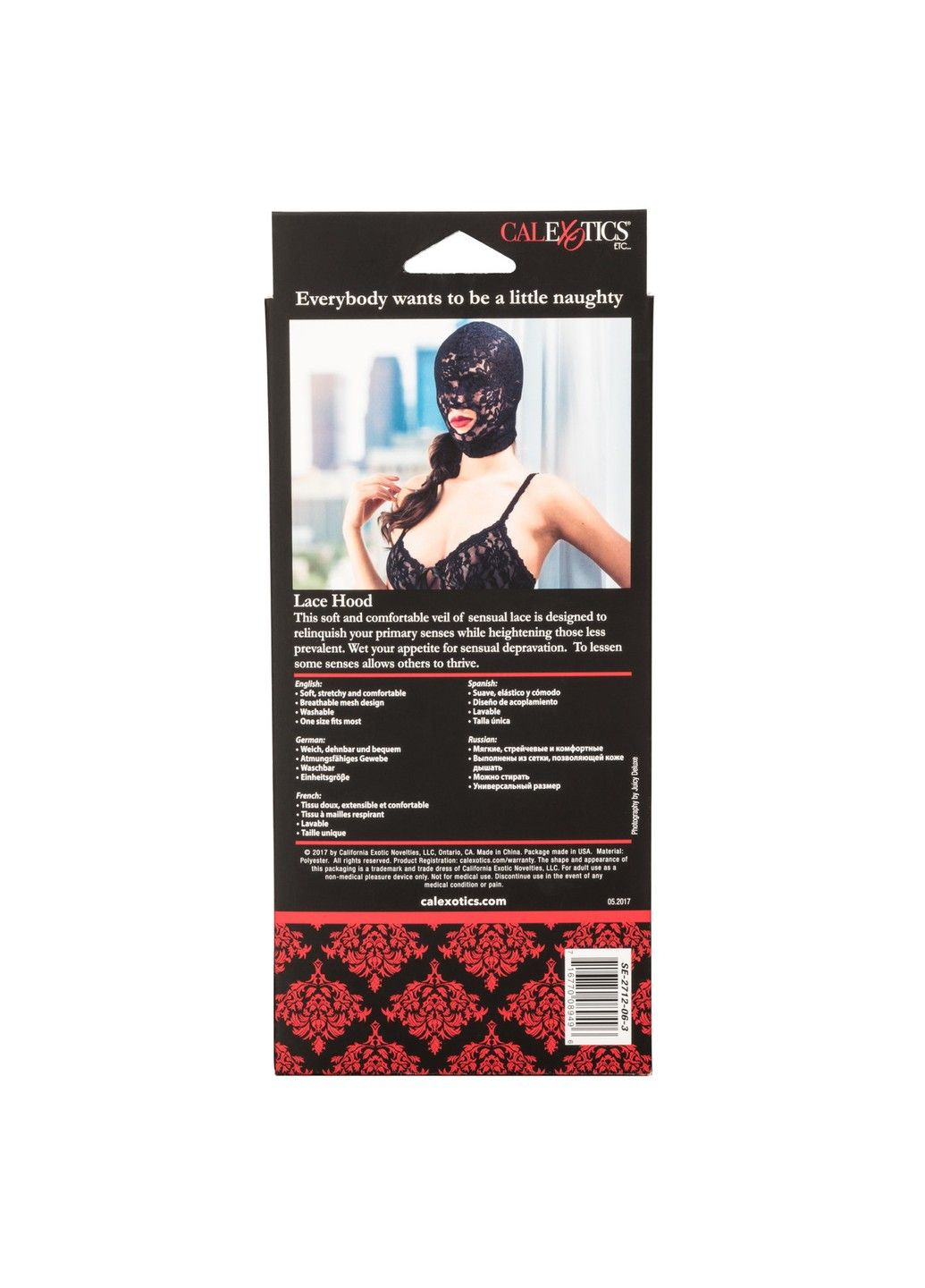 Мереживна маска із закритими очима Scandal з відкритим ротом, чорна, OS California Exotic (289784485)