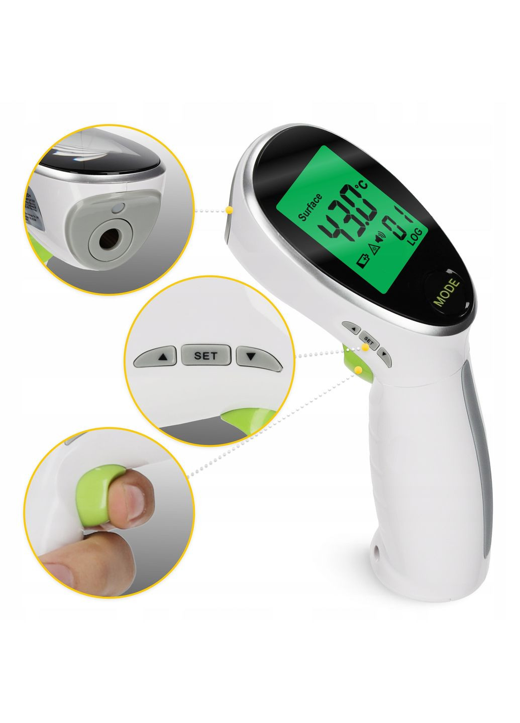 Термометр безконтактний MED+ інфрачервоний (P5905973402064) 4FIZJO P-5905973402064 (315348571)