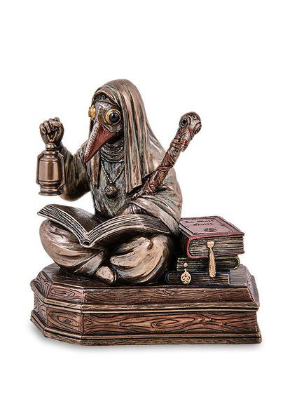 Статуэтка в стиле Фэнтези Чумной доктор - гробовщик 13 см 1907250 полистоун покрытый бронзой Veronese (302239022)