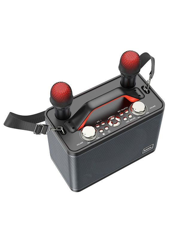 Портативная акустика BS57 Jenny Dual Mic Wireless Karaoke караоке система 2 микрофона черная Hoco (284120144)