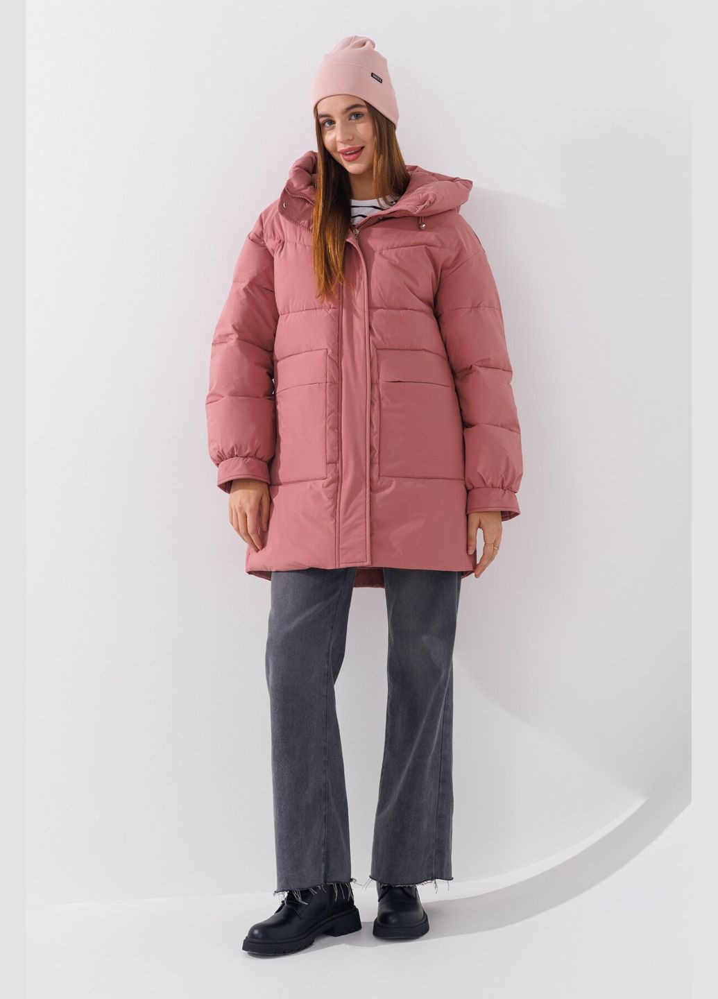 Теракотова зимня куртка однотонна жіноча 5m232 (2000990546449w) shop (2000990546449) Kings Wind